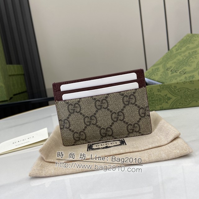 Gucci專櫃古馳最新款飾GG細節卡片夾卡包 jh2306型號：768248
